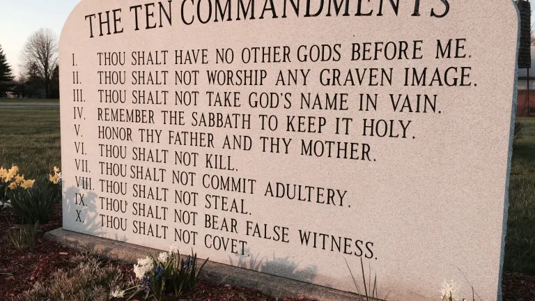 Ten Commandments monument located in Goshen, Ohio. Courtesy of the United Church of God website.